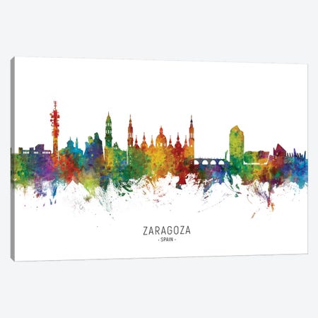 Zaragoza Spain Skyline Canvas Print #MTO2164} by Michael Tompsett Canvas Artwork