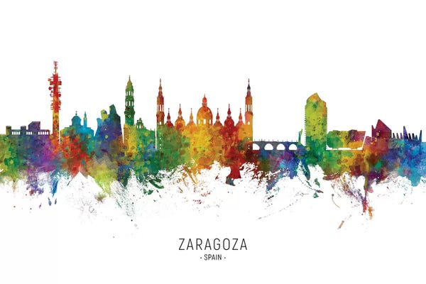 Spain: Zaragoza Spain Skyline by Michael Tompsett