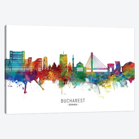 Bucharest Romania Skyline Canvas Print #MTO2165} by Michael Tompsett Canvas Wall Art
