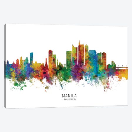 Manila Philippines Skyline Canvas Print #MTO2167} by Michael Tompsett Canvas Wall Art