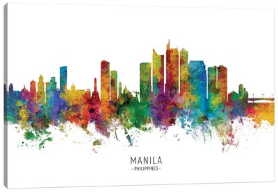 Manila Philippines Skyline Canvas Art Print