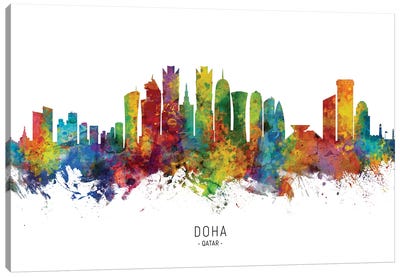 Doha Qatar Skyline Canvas Art Print - Qatar