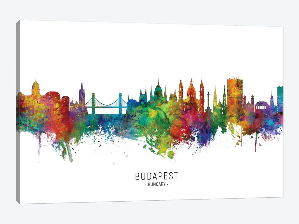 Budapest Hungary Skyline by Michael Tompsett 1-piece Art Print