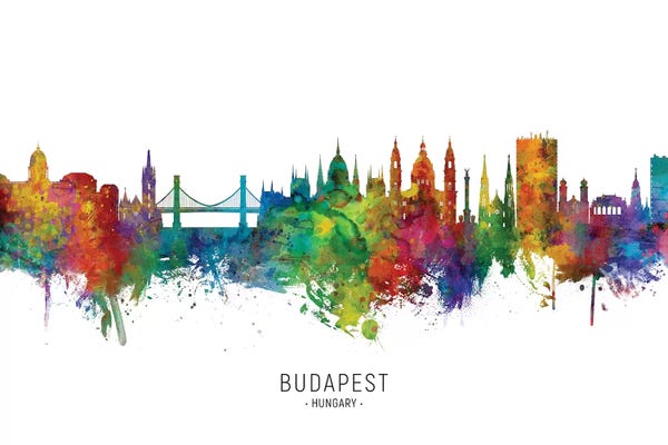 Budapest: Budapest Hungary Skyline by Michael Tompsett