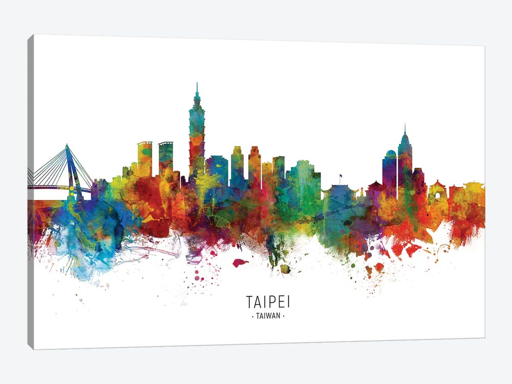 Taipei Taiwan Skyline by Michael Tompsett 1-piece Art Print