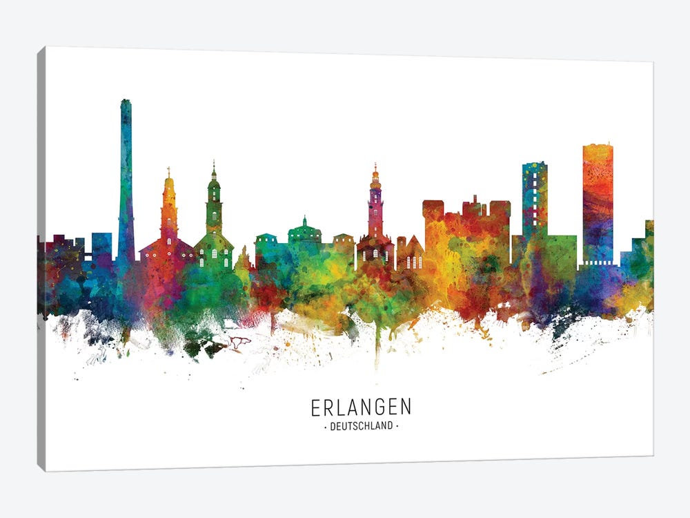 Erlangen Deutschland Skyline by Michael Tompsett 1-piece Canvas Print