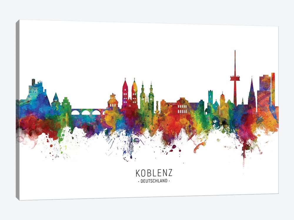 Koblenz Deutschland Skyline by Michael Tompsett 1-piece Canvas Artwork