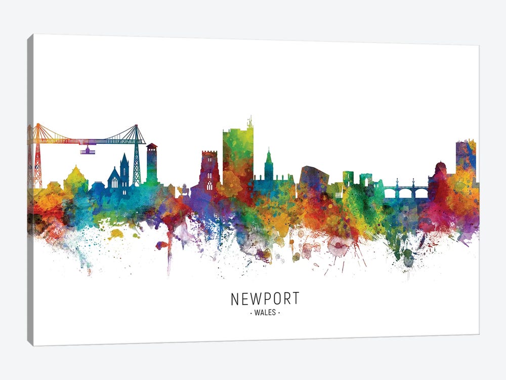 Newport Wales Skyline by Michael Tompsett 1-piece Art Print