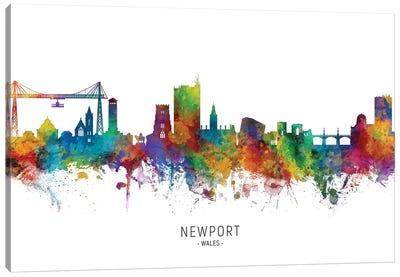 Newport Wales Skyline Canvas Art Print - Wales