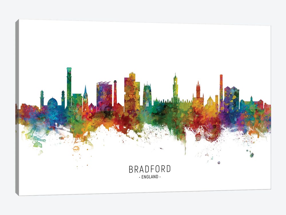 Bradford England Skyline by Michael Tompsett 1-piece Canvas Art