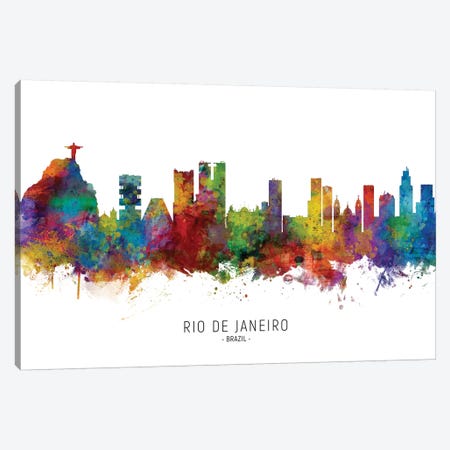 Rio De Janeiro Brazil Skyline Canvas Print #MTO2178} by Michael Tompsett Canvas Art