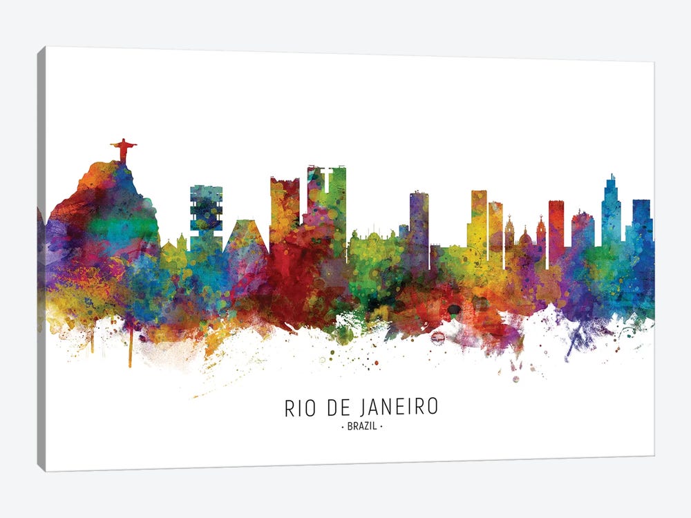 Rio De Janeiro Brazil Skyline by Michael Tompsett 1-piece Art Print