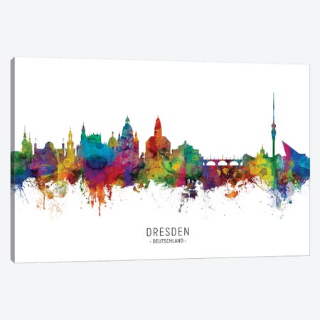 Dresden Deutschland Skyline Canvas Print #MTO2179} by Michael Tompsett Canvas Art