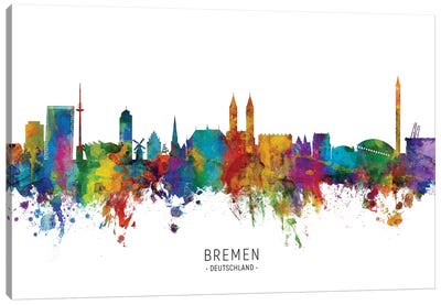 Bremen Deutschland Skyline Canvas Art Print