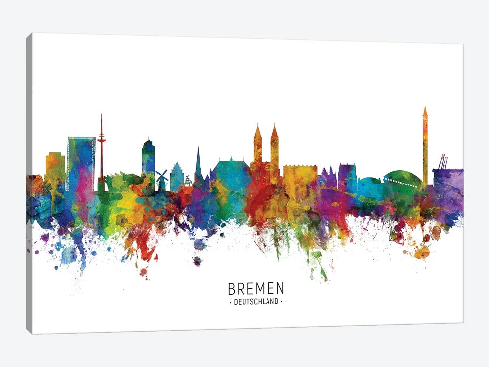 Bremen Deutschland Skyline by Michael Tompsett 1-piece Canvas Wall Art