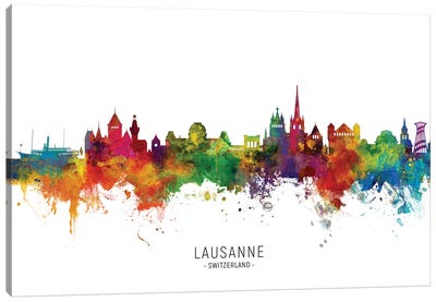 Lausanne Switzerland Skyline Canvas Art Print