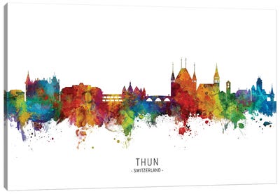 Thun Switzerland Skyline Canvas Art Print
