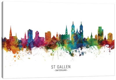 St Gallen Switzerland Skyline Canvas Art Print - Switzerland Art