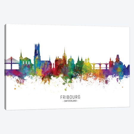 Fribourg Switzerland Skyline Canvas Print #MTO2185} by Michael Tompsett Canvas Art