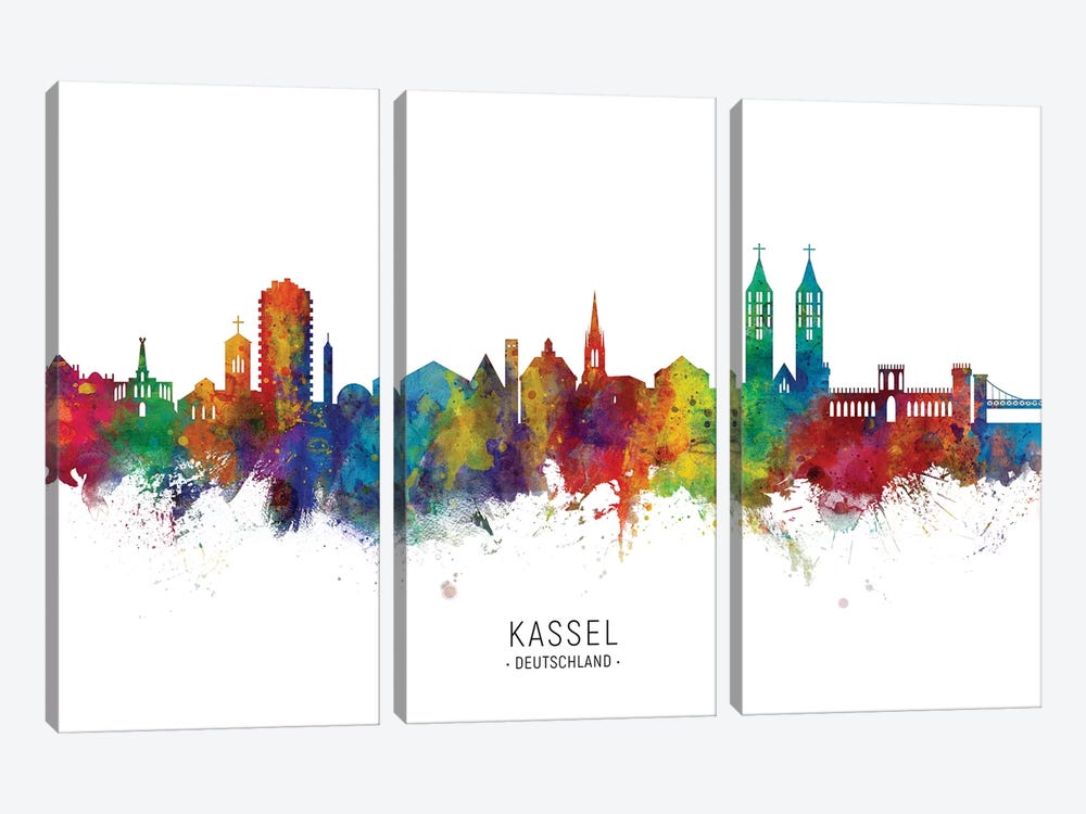 Kassel Deutschland Skyline by Michael Tompsett 3-piece Canvas Wall Art
