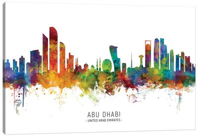 Abu Dhabi Skyline Canvas Art Print - United Arab Emirates Art