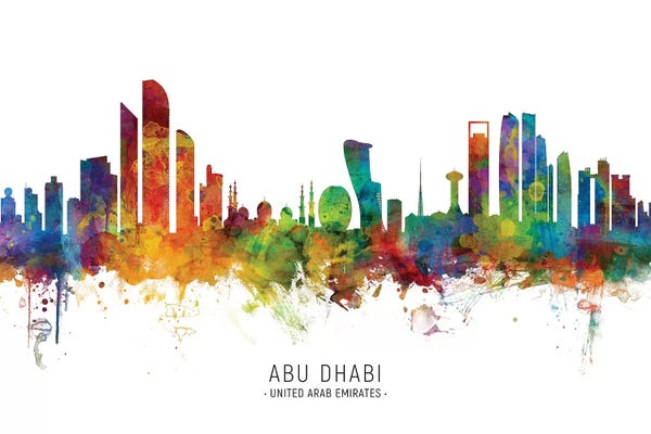 United Arab Emirates: Abu Dhabi Skyline by Michael Tompsett