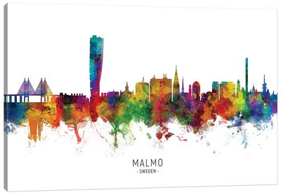 Malmo Sweden Skyline Canvas Art Print - Sweden Art