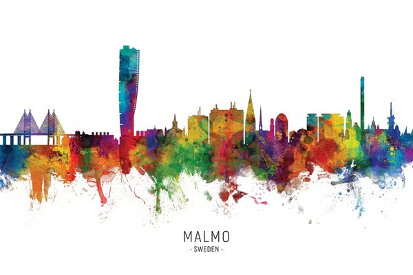 Sweden: Malmo Sweden Skyline by Michael Tompsett
