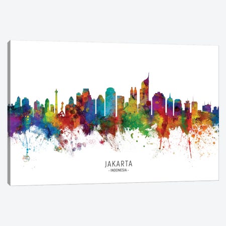 Jakarta Indonesia Skyline Canvas Print #MTO2191} by Michael Tompsett Canvas Art