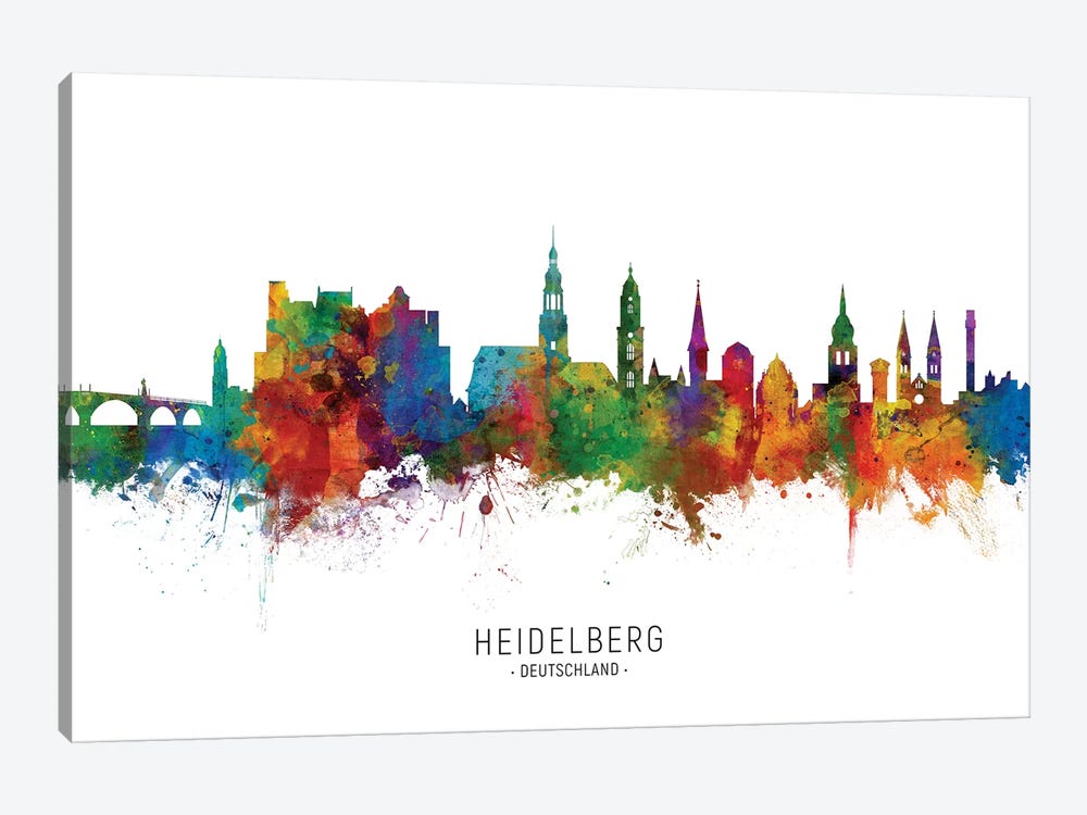 Heidelberg Deutschland Skyline by Michael Tompsett 1-piece Canvas Artwork