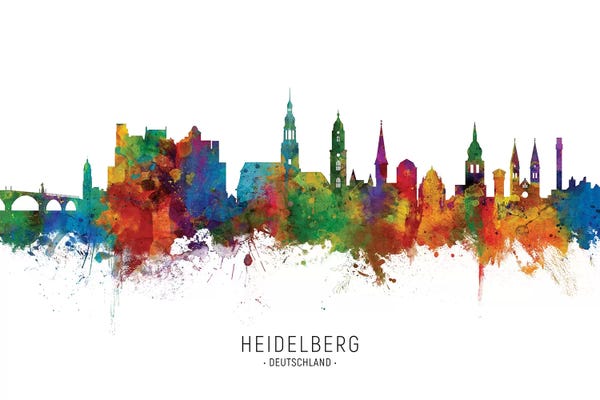 Baden-Wurttemberg: Heidelberg Deutschland Skyline by Michael Tompsett