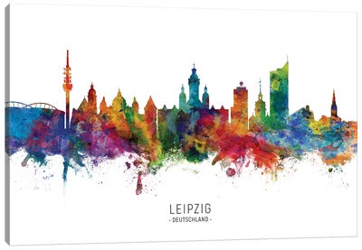 Leipzig Deutschland Skyline Canvas Art Print