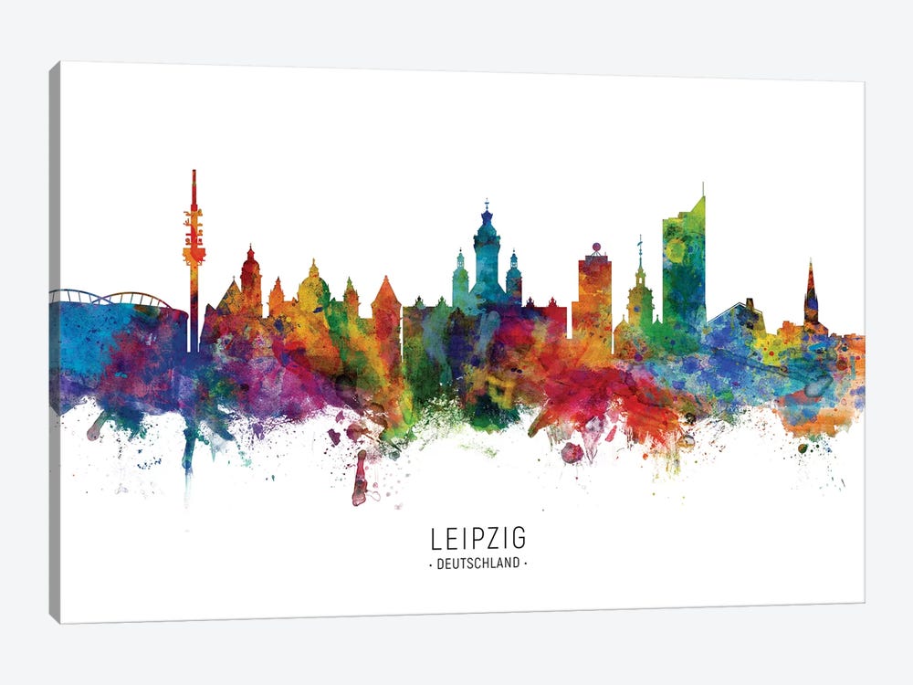 Leipzig Deutschland Skyline by Michael Tompsett 1-piece Canvas Print