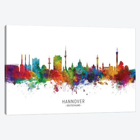 Hannover Deutschland Skyline Canvas Print #MTO2195} by Michael Tompsett Canvas Art Print