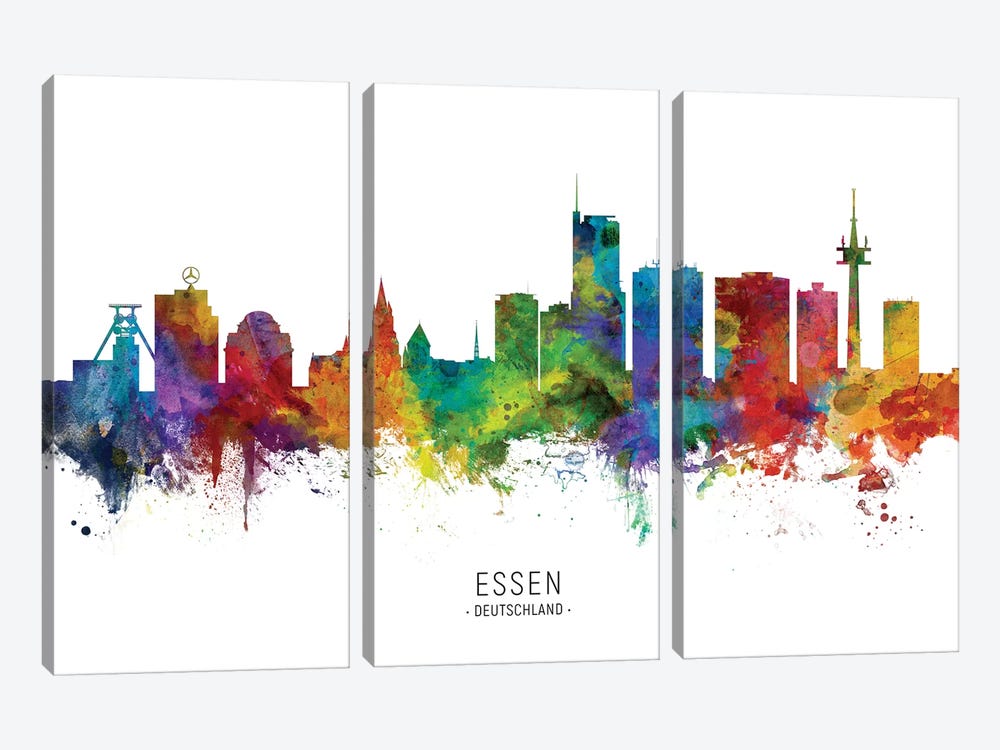 Essen Deutschland Skyline by Michael Tompsett 3-piece Canvas Print