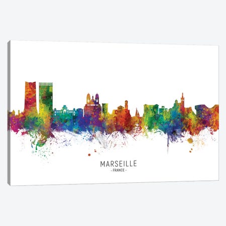 Marseille France Skyline Canvas Print #MTO2197} by Michael Tompsett Art Print