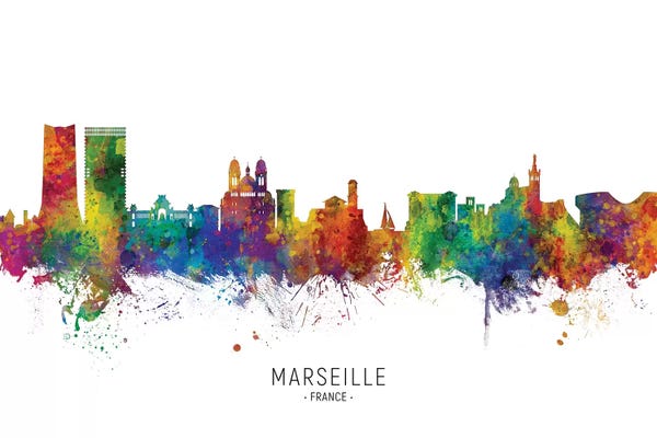 Provence-Alpes-Côte d'Azur: Marseille France Skyline by Michael Tompsett