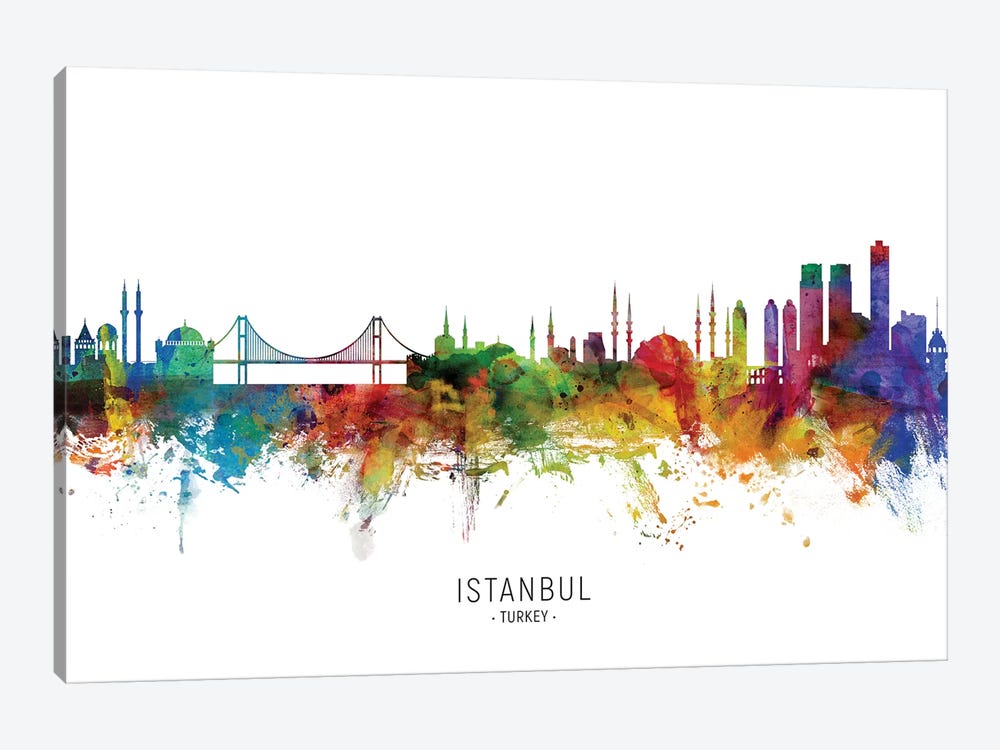 Istanbul Turkey Skyline by Michael Tompsett 1-piece Canvas Artwork