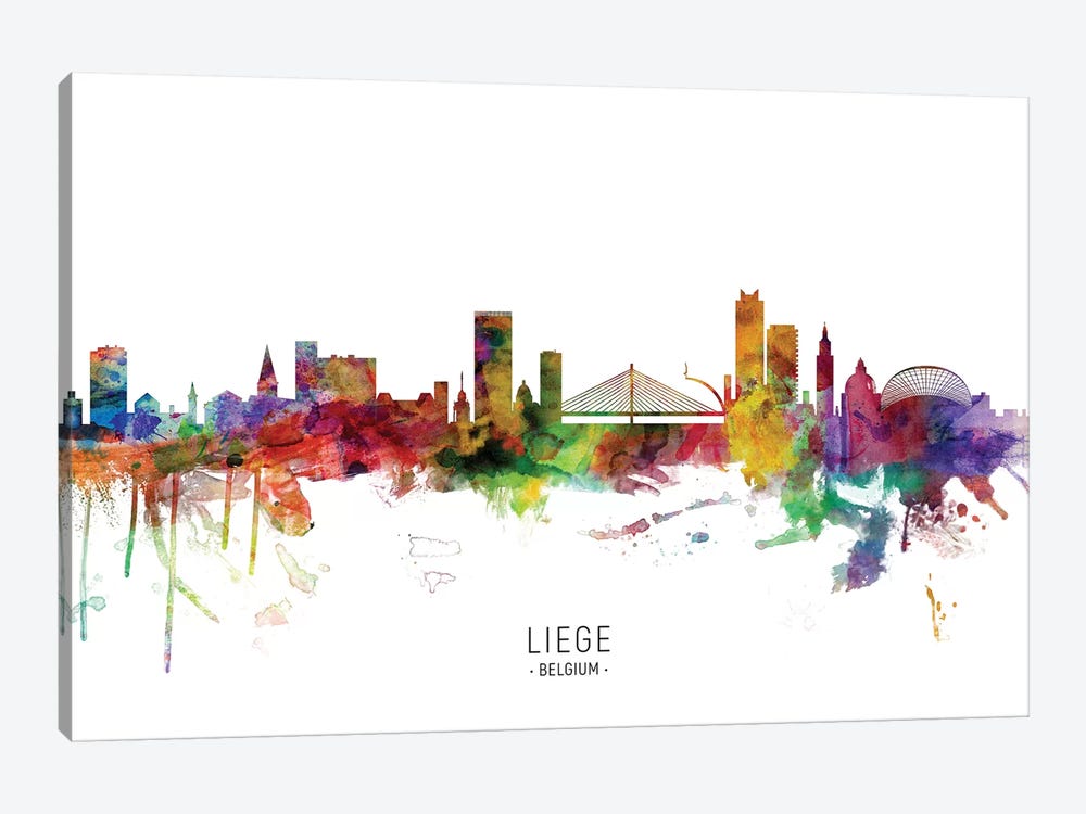 Liege Belgium Skyline by Michael Tompsett 1-piece Canvas Art