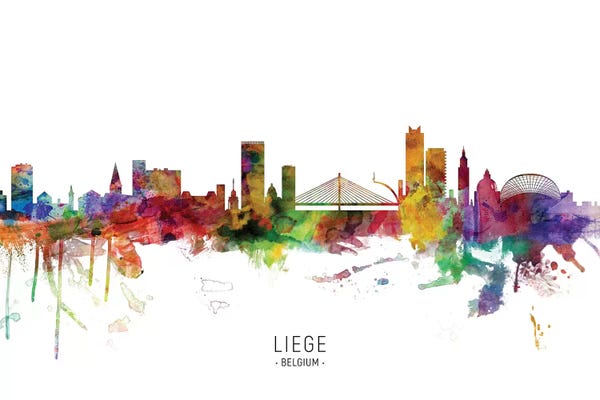 Belgium: Liege Belgium Skyline by Michael Tompsett