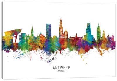Antwerp Belgium Skyline Canvas Art Print