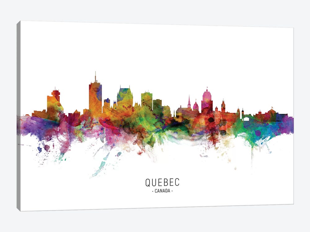 Quebec Canada Skyline by Michael Tompsett 1-piece Canvas Art