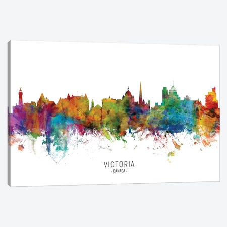 Victoria Canada Skyline Canvas Print #MTO2203} by Michael Tompsett Canvas Wall Art