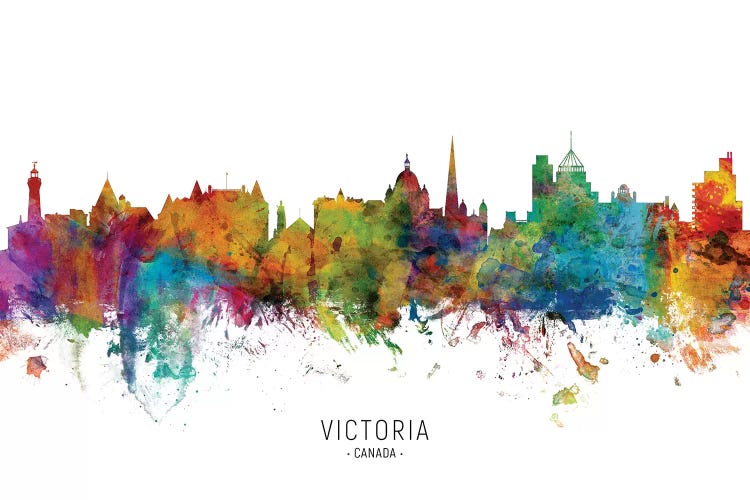 Victoria Canada Skyline by Michael Tompsett wall art
