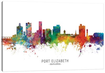 Port Elizabeth Skyline Canvas Art Print - South Africa