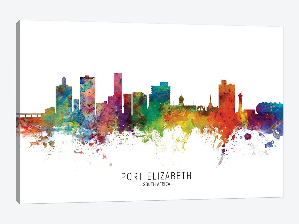 Port Elizabeth Skyline by Michael Tompsett 1-piece Canvas Wall Art