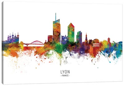 Lyon France Skyline Canvas Art Print