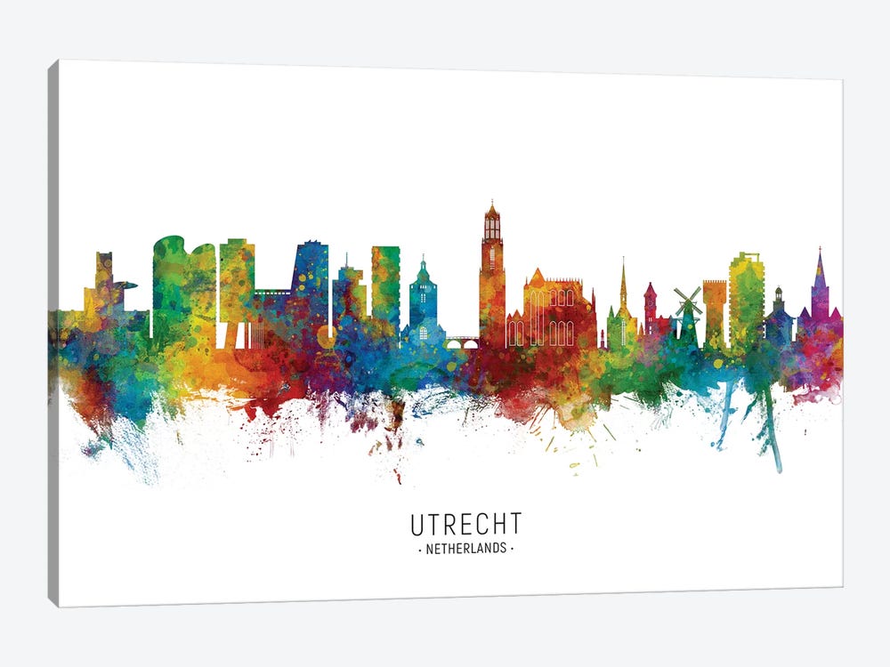 Utrecht Netherlands Skyline by Michael Tompsett 1-piece Canvas Art