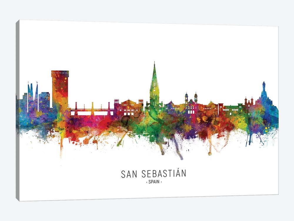 San Sebastian Spain Skyline by Michael Tompsett 1-piece Art Print
