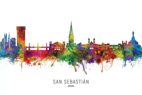 Spain: San Sebastian Spain Skyline by Michael Tompsett